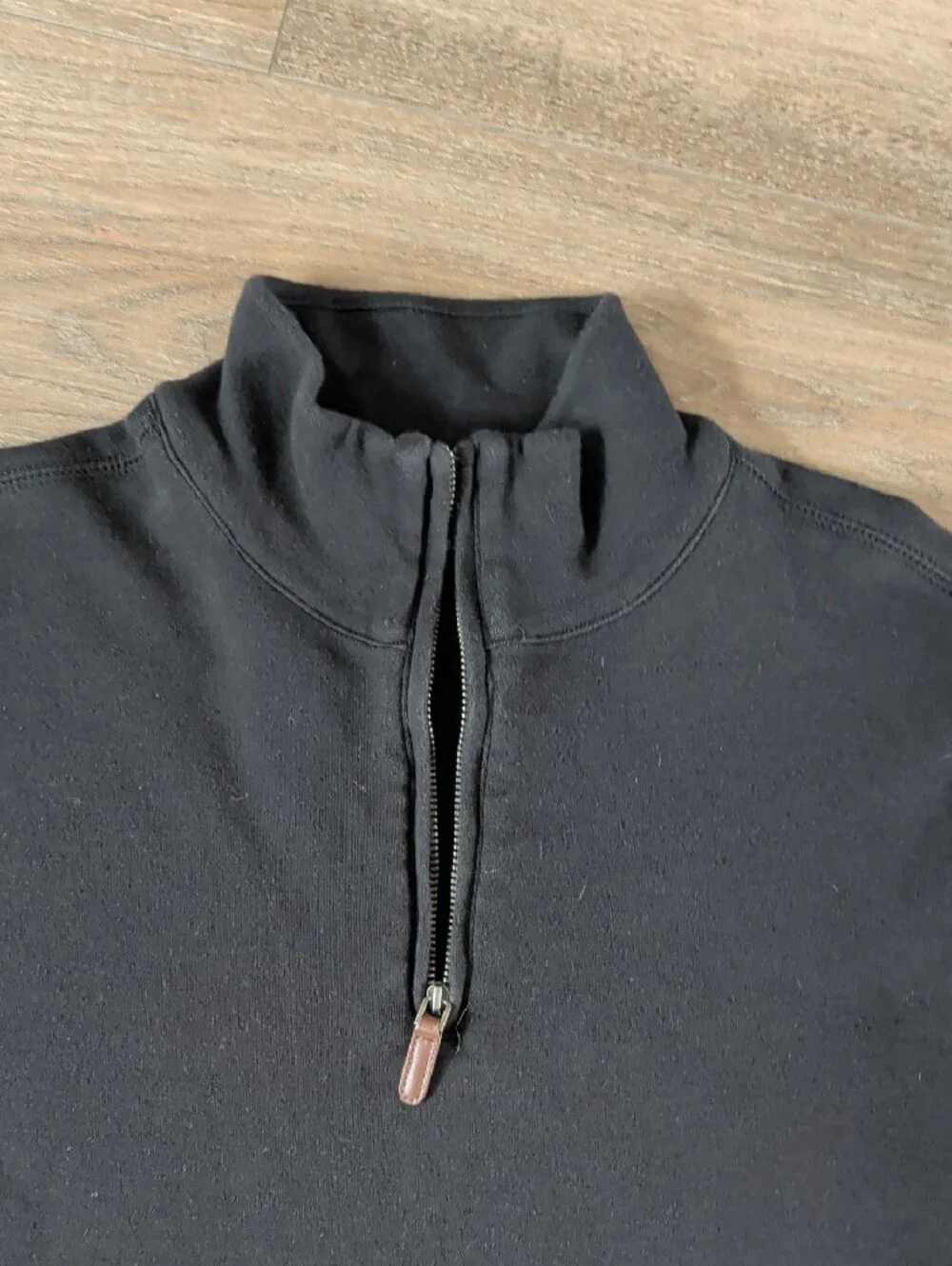 Banana Republic Men's Black Quarter-Zip Knit Pullover